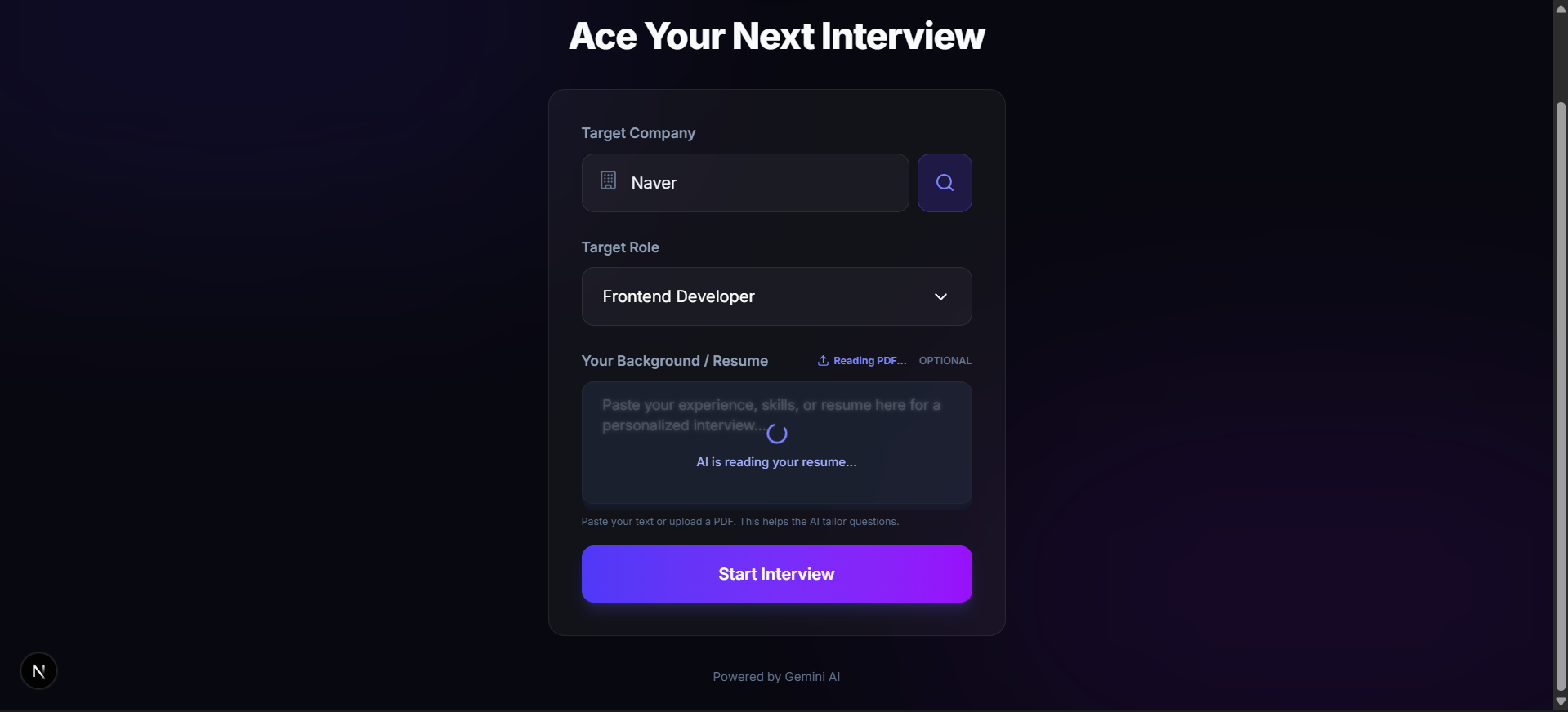 InterviewLens screenshot 1
