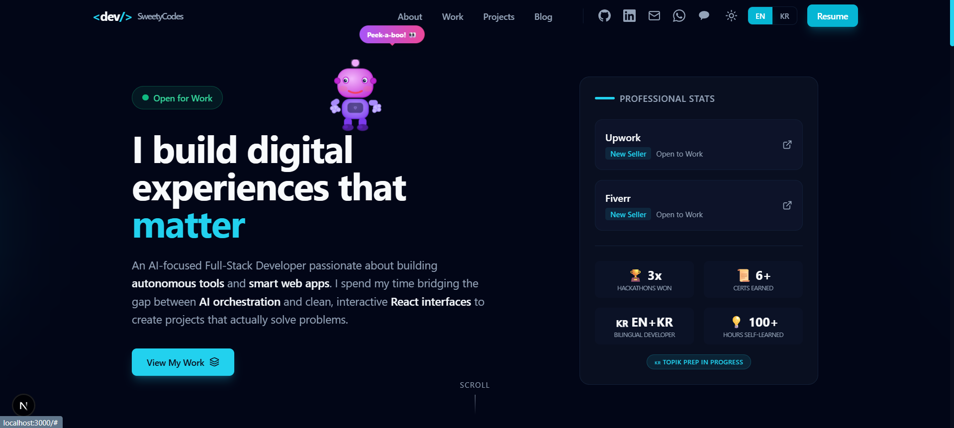 Personal Portfolio Website screenshot 1