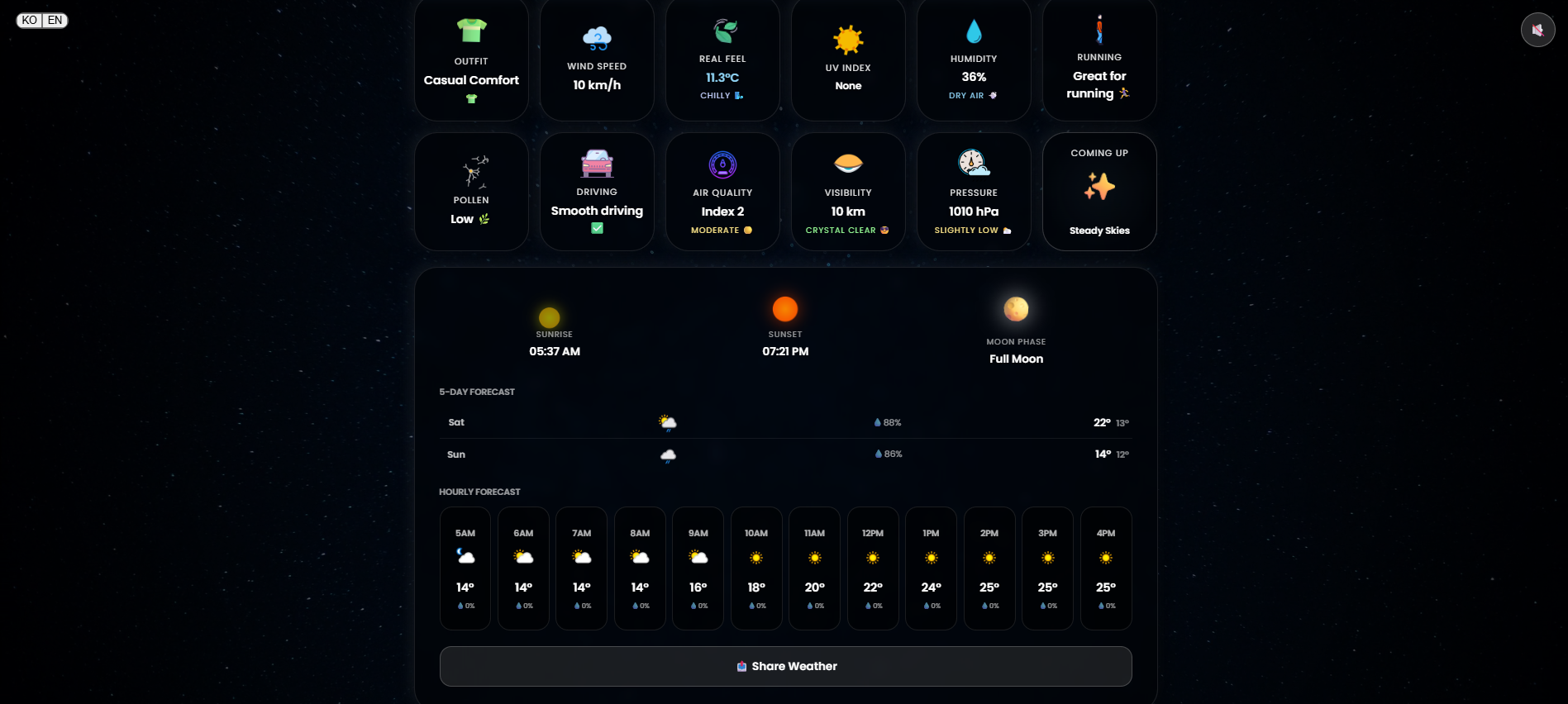 Vibe Weather (EN/KO) screenshot 6
